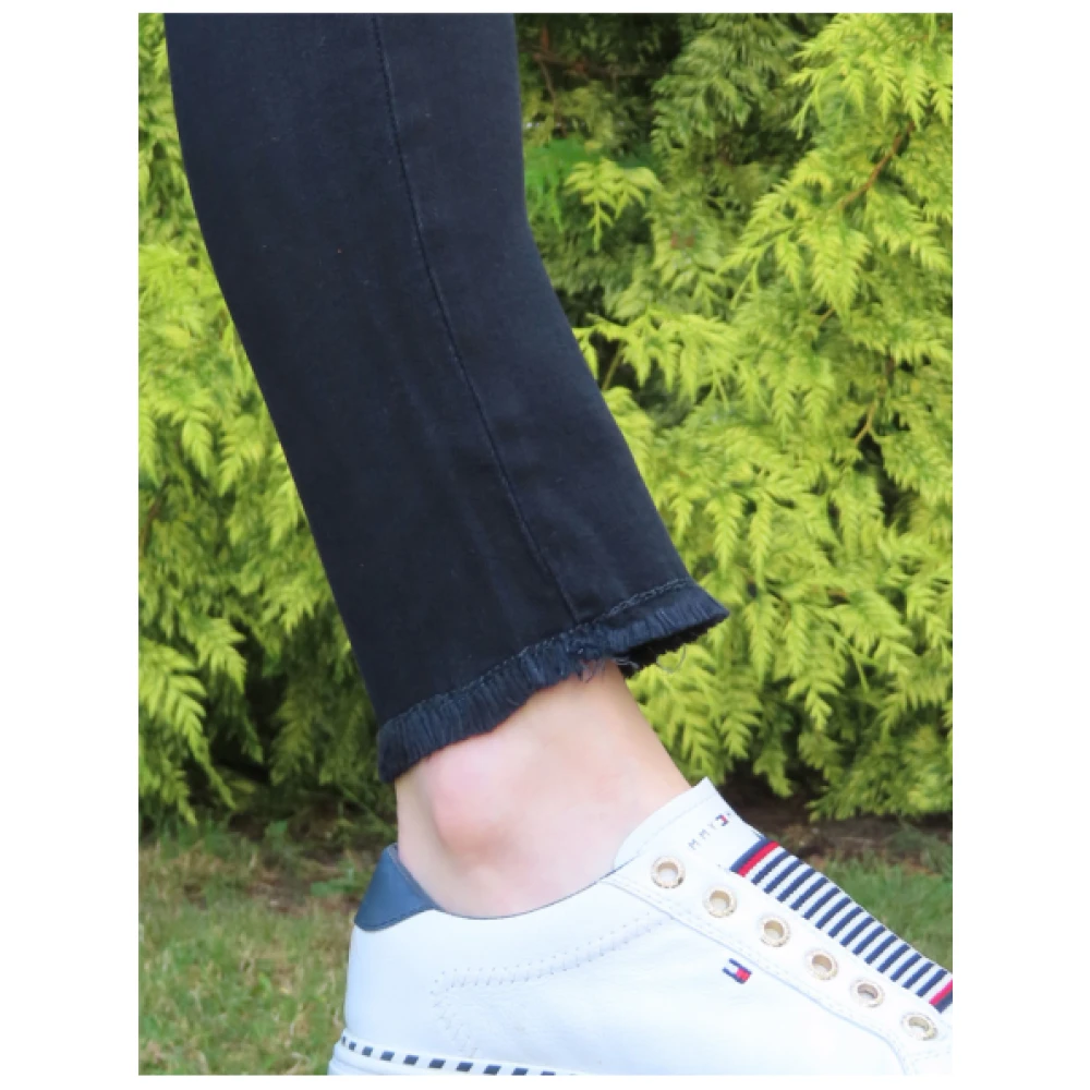 Denim Studio Katy broek met franjezoom Black Dames