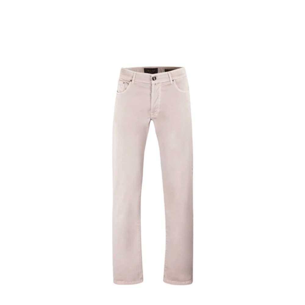 Moorer Men's Beige Straight Trousers, W38, Pavel-Sec Trousers