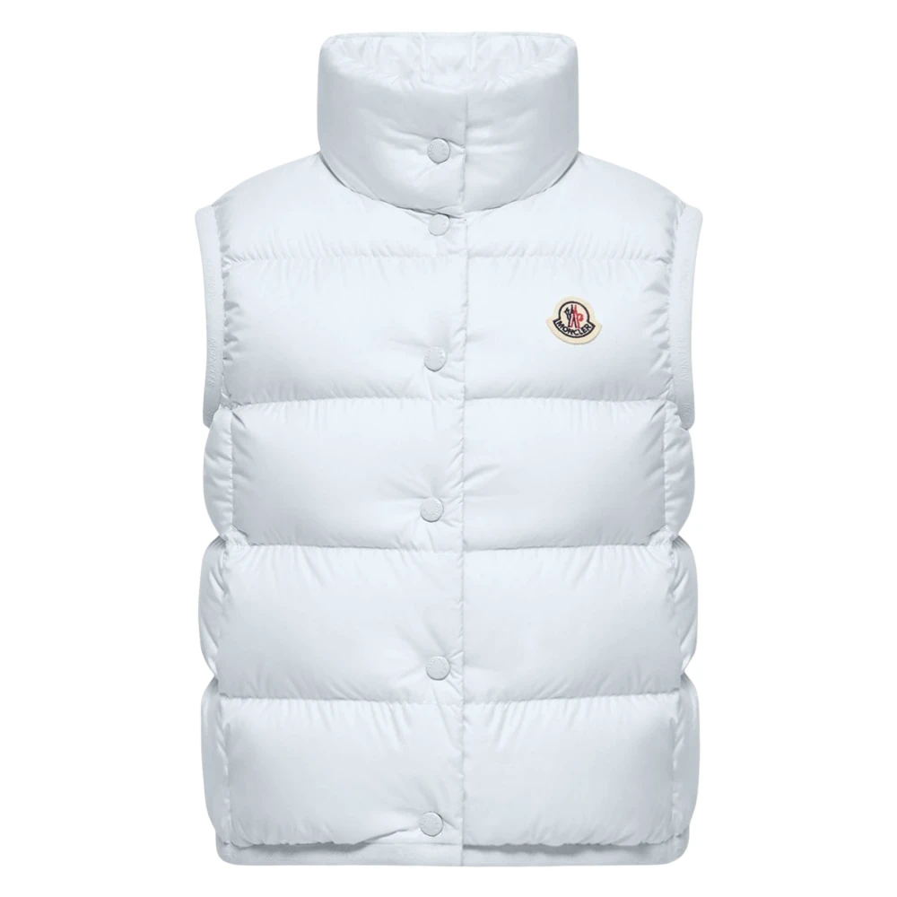 Moncler , Waistcoats, Unisex, White, 6 Y, Enfant Girls Down Padded Badia Gilet In Blue