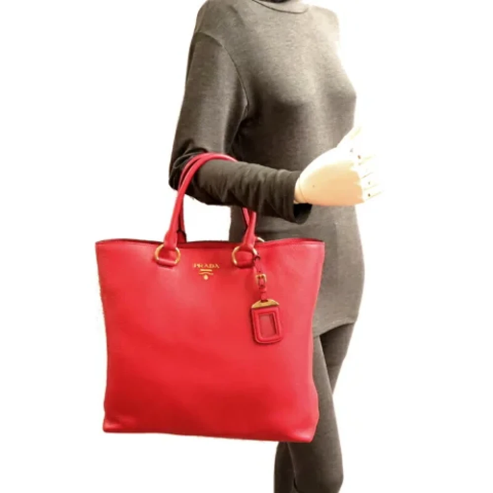 Prada Vintage Pre-owned Leather prada-bags Red Dames