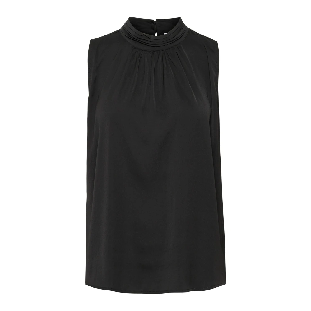 Saint Tropez Elegante Aileensz Top Bluser in Zwart Black Dames