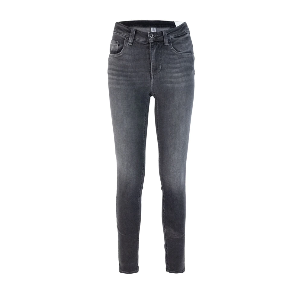 Liu Jo Hoge taille skinny denim jeans Gray Dames