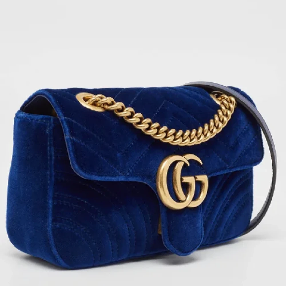 Gucci Vintage Pre-owned Velvet gucci-bags Blue Dames