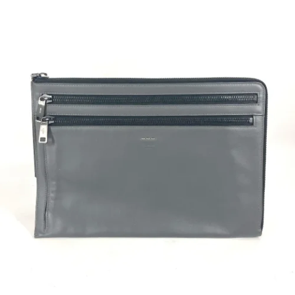 Fendi Vintage Pre-owned Leather fendi-bags Gray Heren
