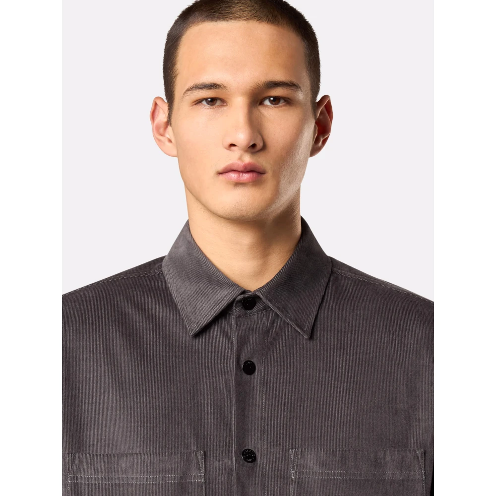 Stone Island Grijze jas met opgestikte zakken Gray Heren