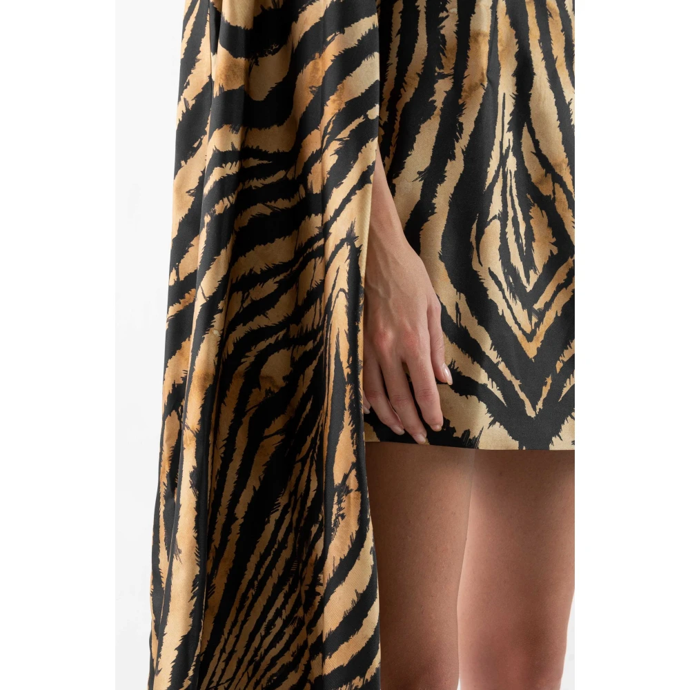 Roberto Cavalli Zijden Mini Jurk Beige Dames