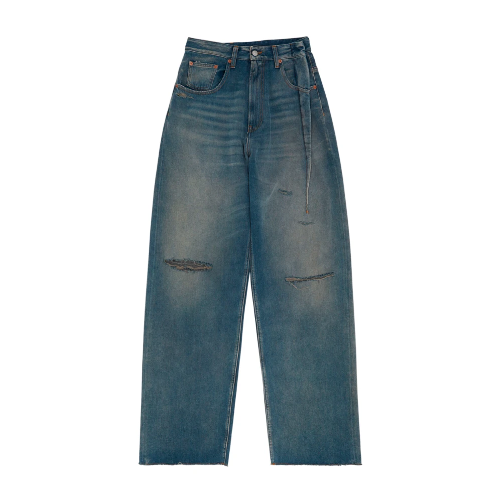 MM6 Maison Margiela Blauwe Bootcut Jeans met Moderne Details Blue Dames