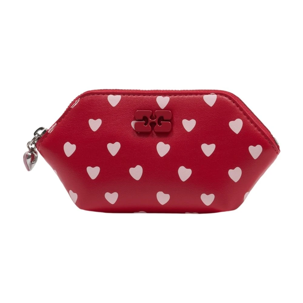 Ganni Women's Red Wallets & Cardholders, One Size, Bou Coin Purse With Dots
