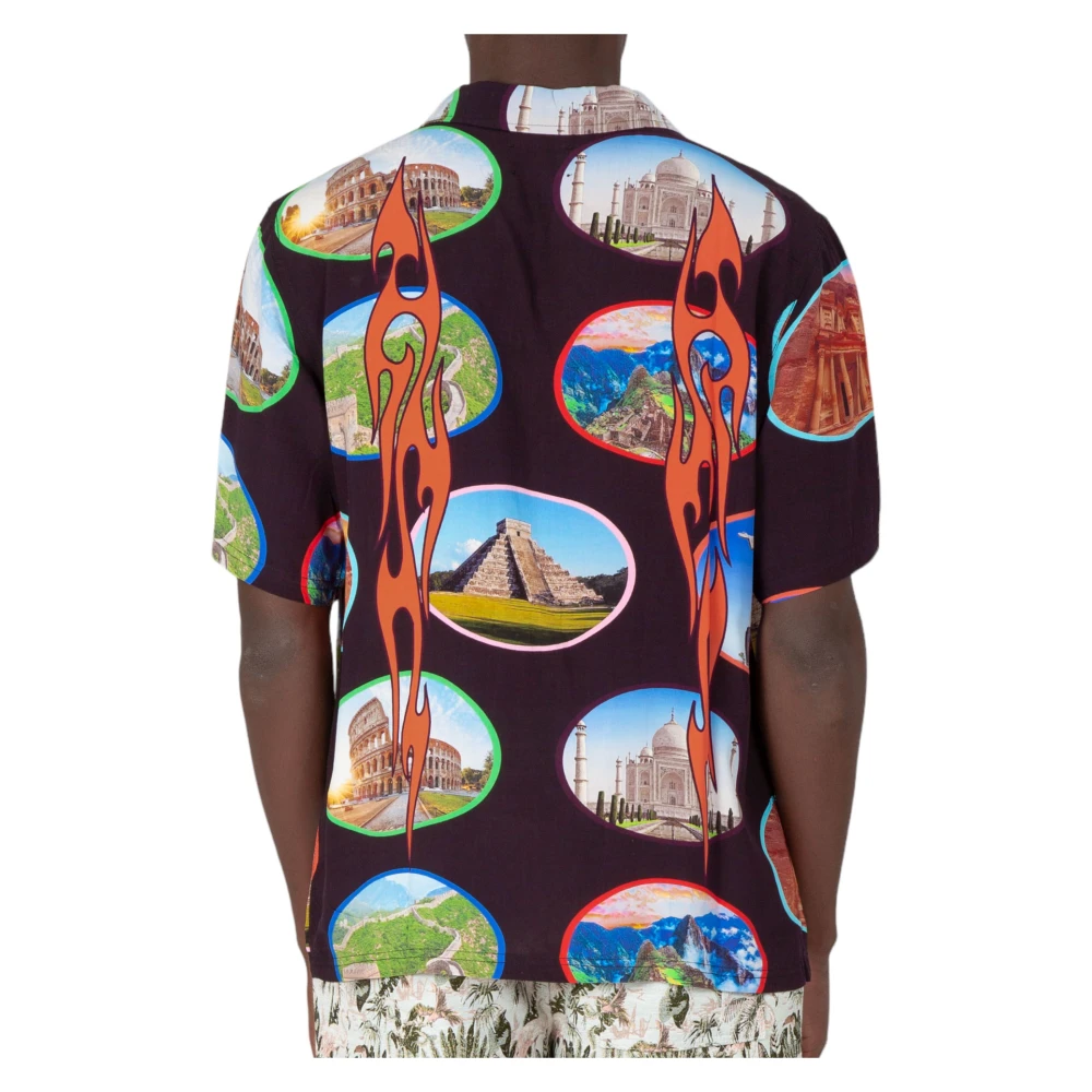 Pleasures Zwarte Camp SS Shirt 7 Wonders Multicolor Heren