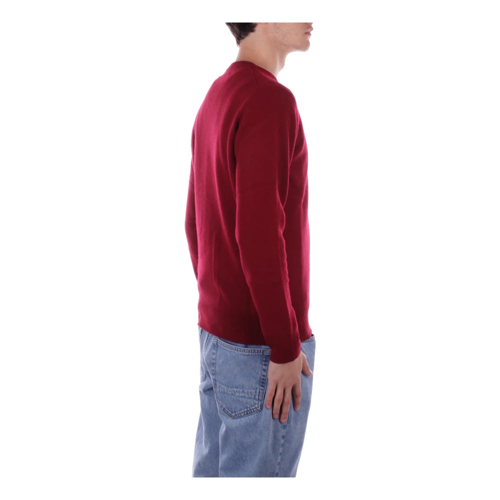 Saint Barth Bordeaux Logo Sweater Regular Fit Red Heren