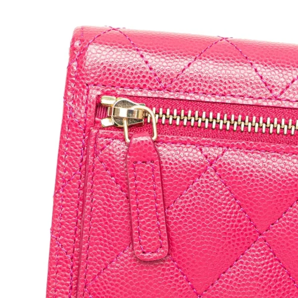 Chanel Vintage Pre-owned Leather wallets Pink Dames