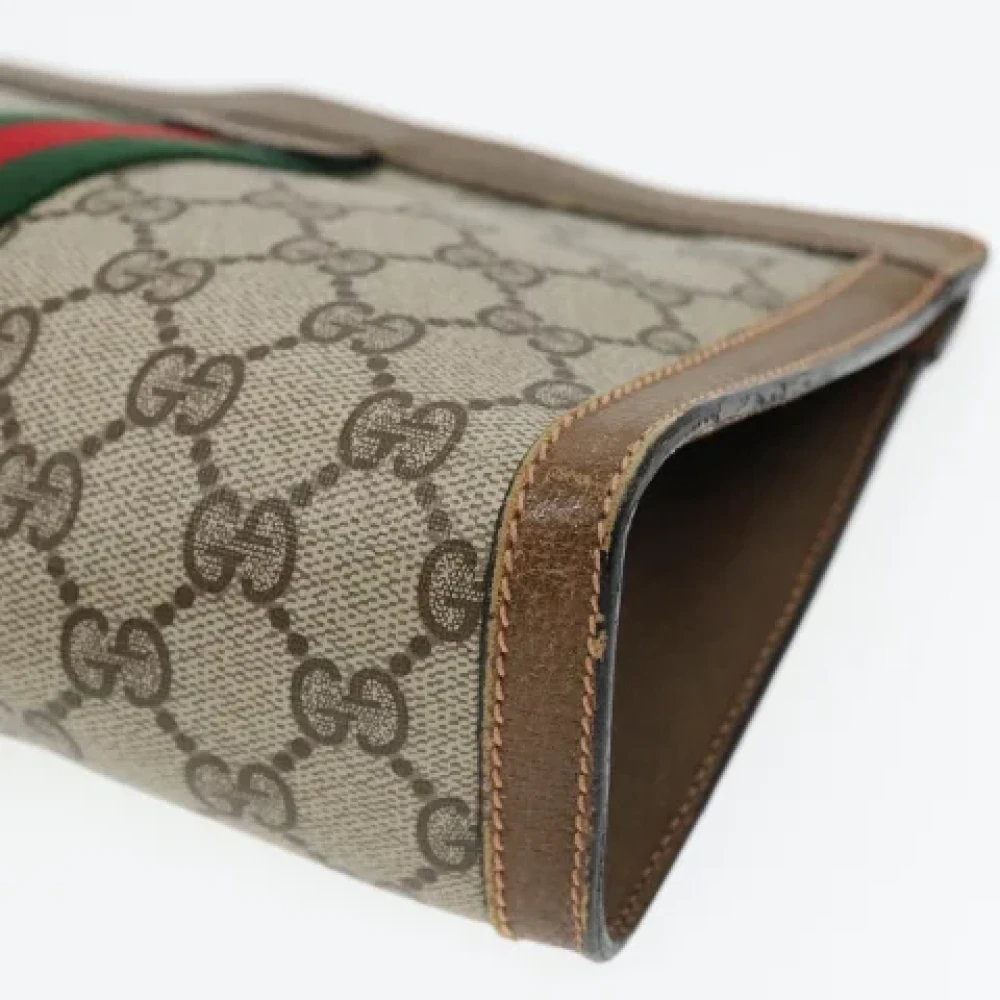 Gucci Vintage Pre-owned Leather clutches Beige Dames