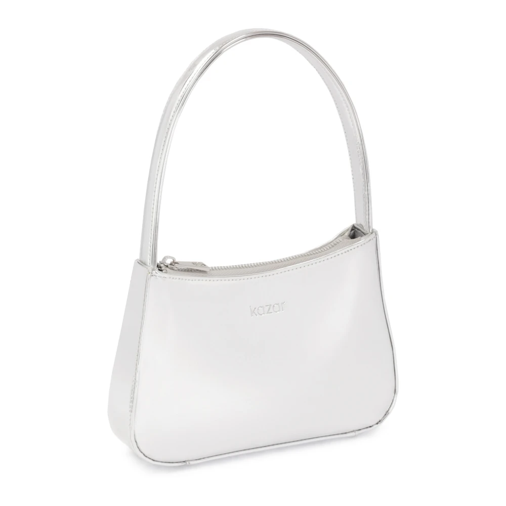 Kazar Zilveren leren baguette handtas Gray Dames