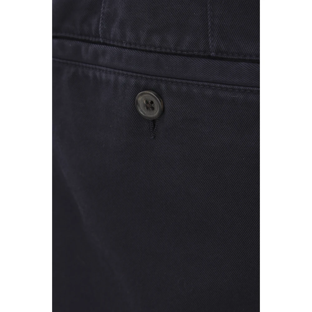 Thom Browne Blauwe Chino Broek met Grosgrain Detail Blue Heren