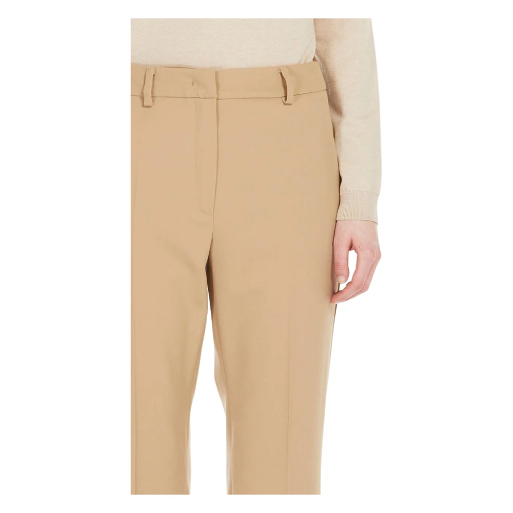 Max Mara Weekend Beige Straight Leg Trousers Beige Dames