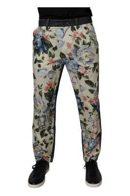 Floral Cotton Denim Jeans