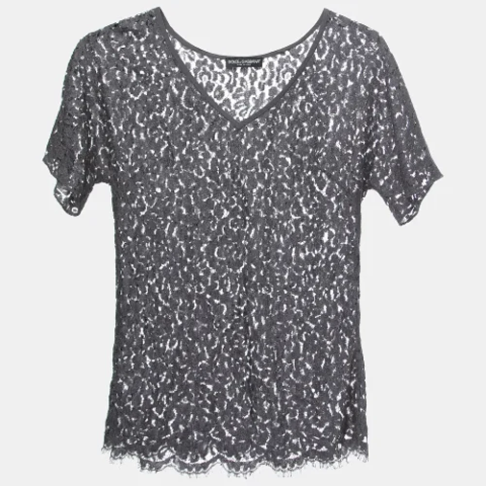 Dolce & Gabbana Pre-owned Lace tops Gray Dames