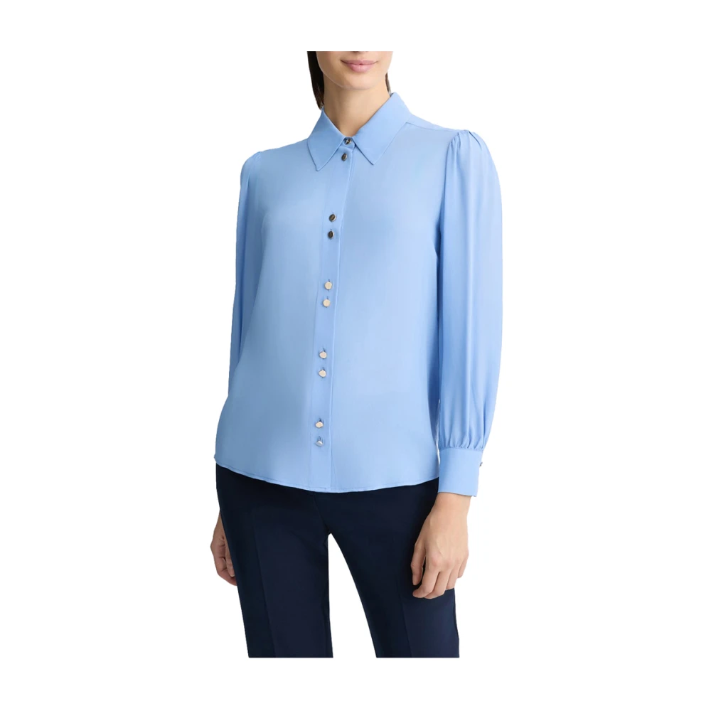 Liu Jo Elegante Turquoise Overhemd met Klassieke Kraag Blue Dames