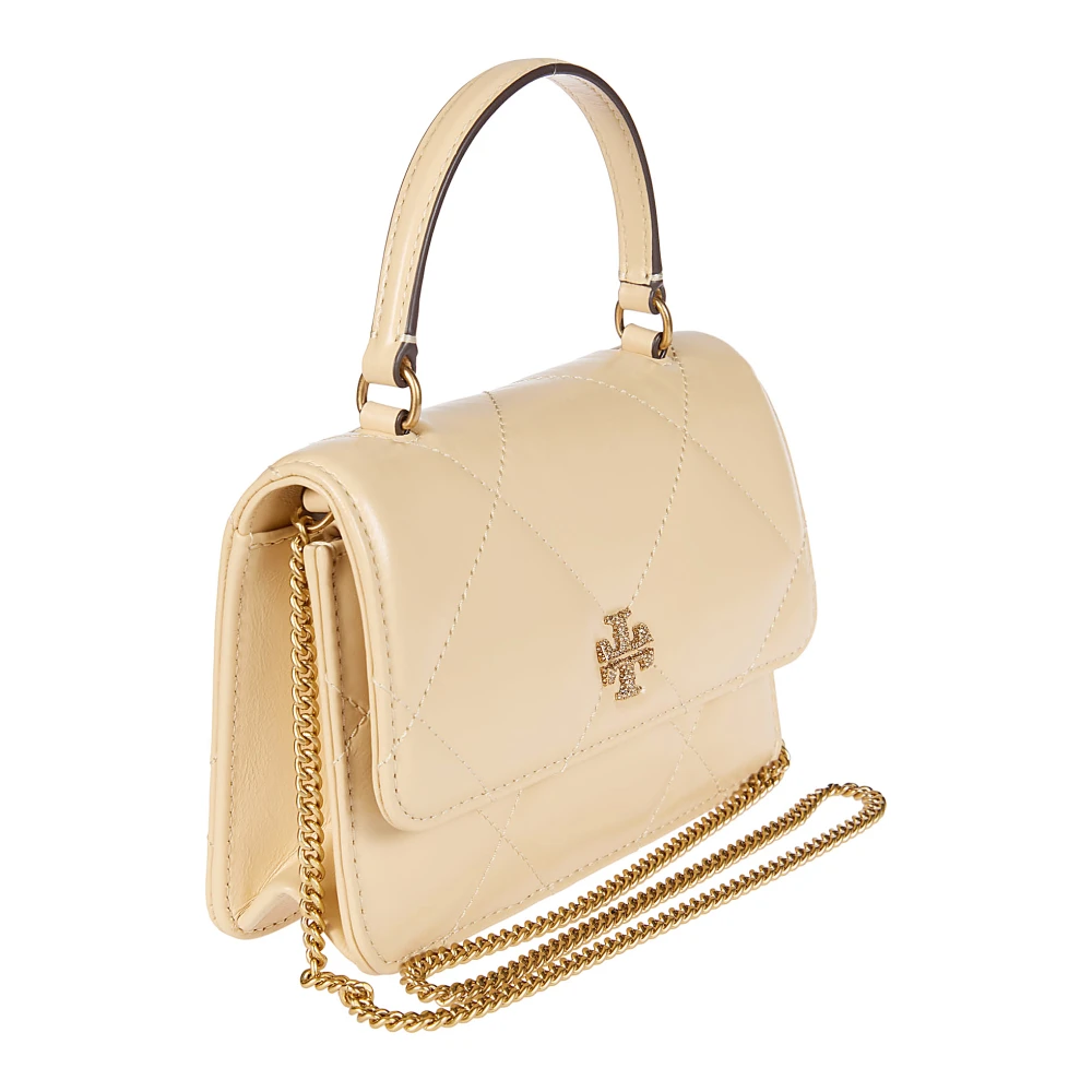 TORY BURCH Patent Mini Tote Tas Beige Dames