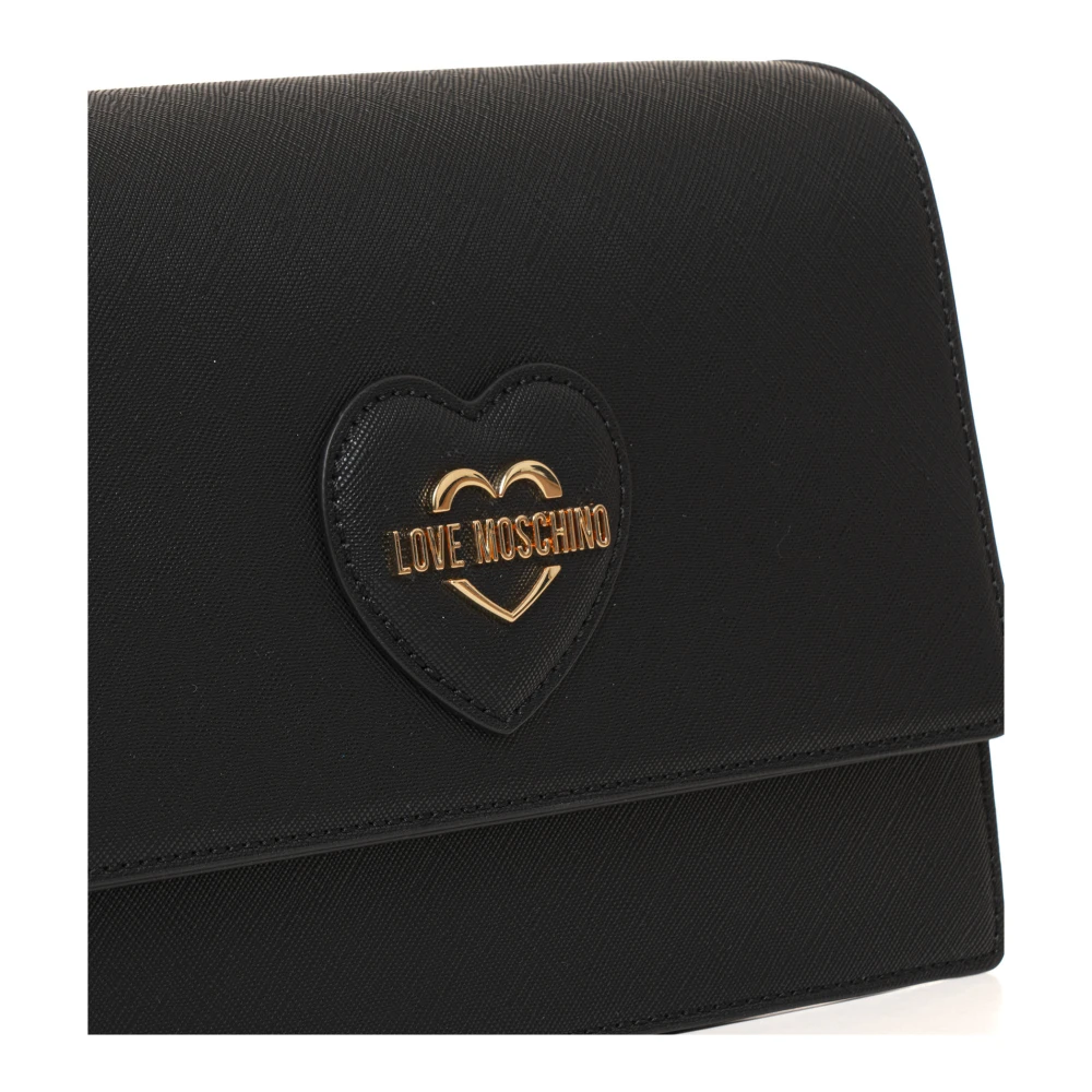Love Moschino Schoudertas met ketting en voorflap Black Dames