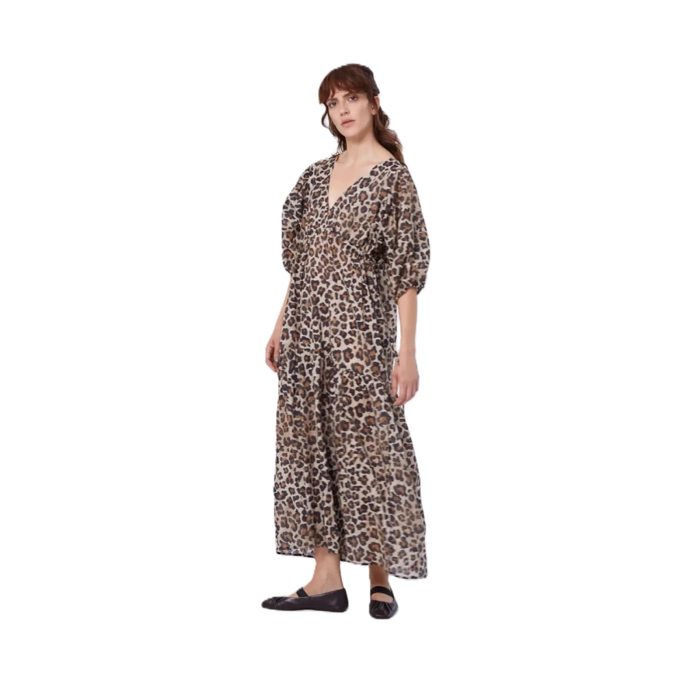 SoSUE Luipaardprint Maxi Jurk Multicolor Dames