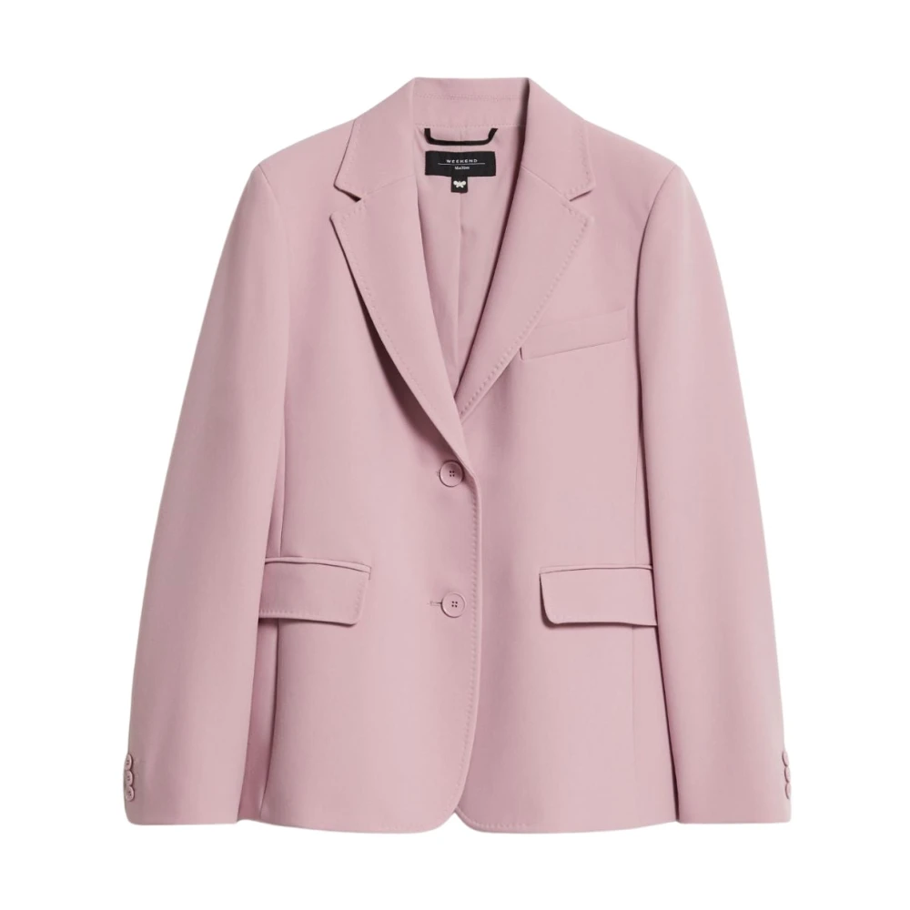 Max Mara Rosa Blazer i Stretch Viskos Tyg Pink, Dam