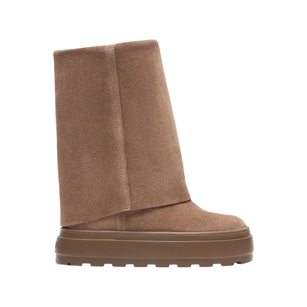 Casadei Women's Beige Reversible Caribou Suede Boot - High Boots - 7 Uk - Shoes