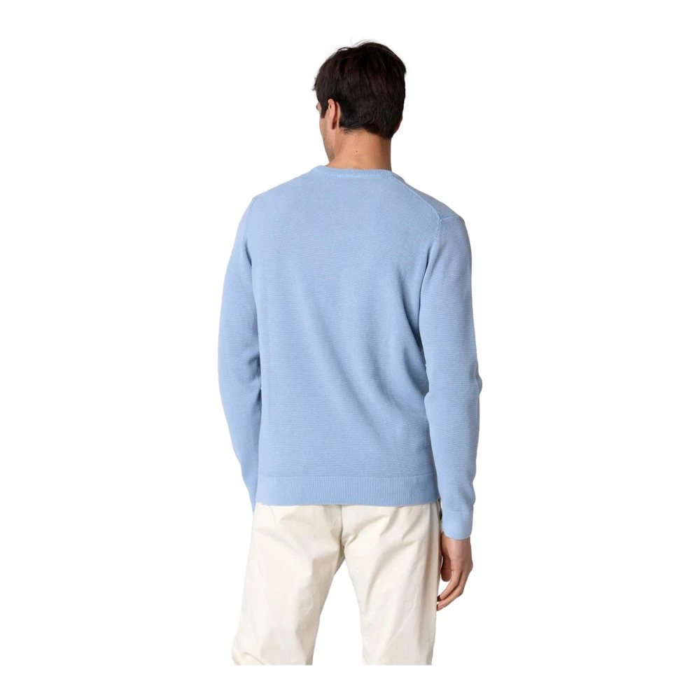 aeronautica militare Blauw IJs Ronde Hals Katoenen Trui Blue Heren