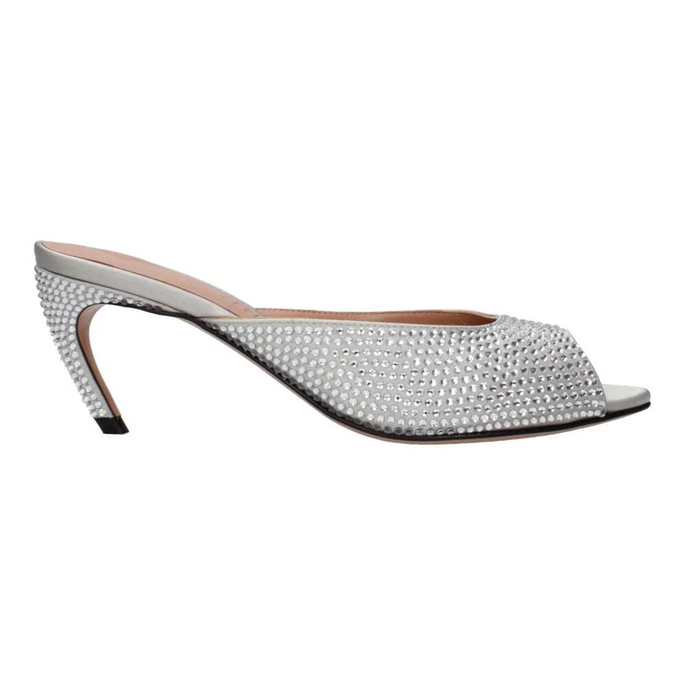 The Attico Women's Gray F85312 Satin Stiletto Heel Sandals