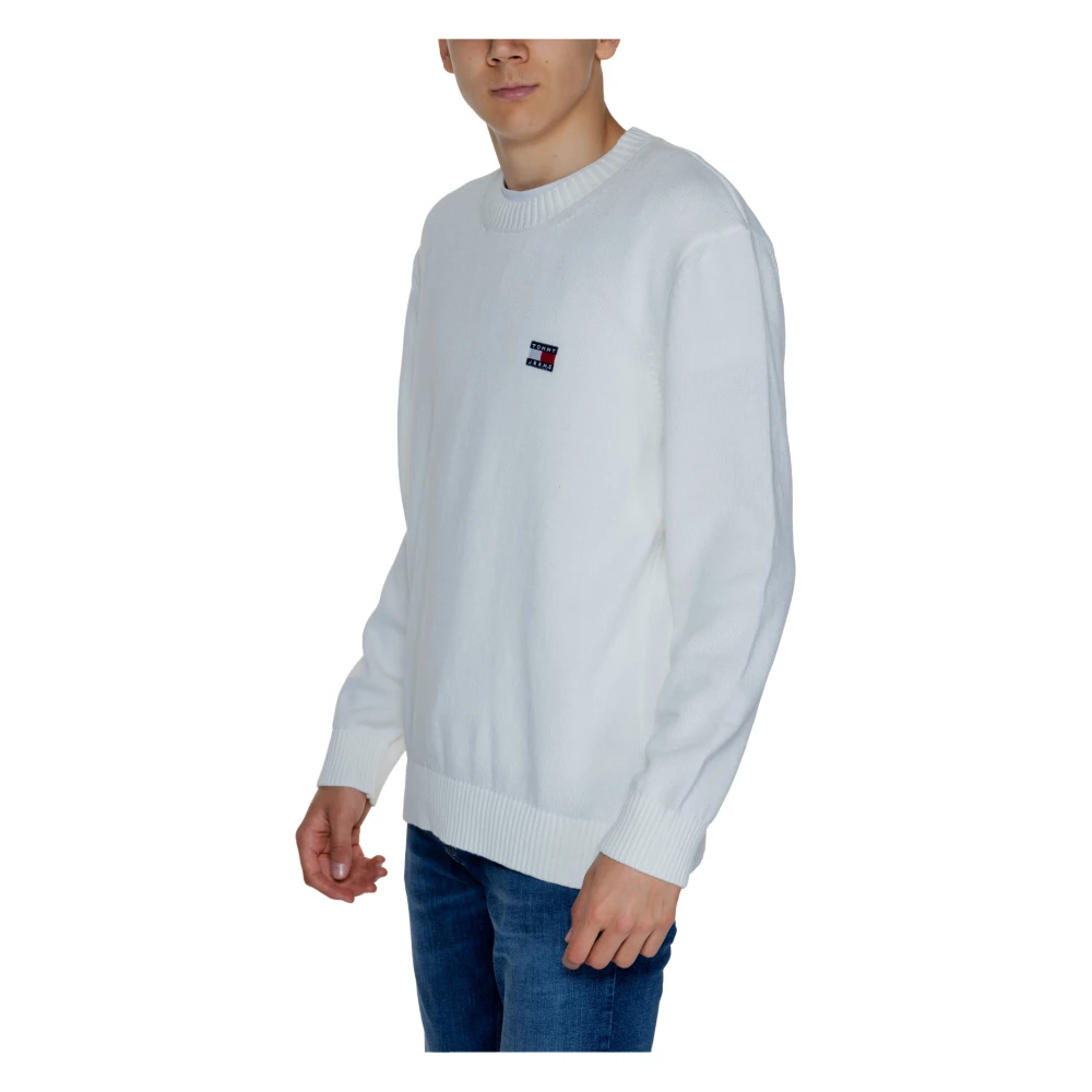 Tommy Jeans Wit effen gebreide kleding voor mannen White Heren