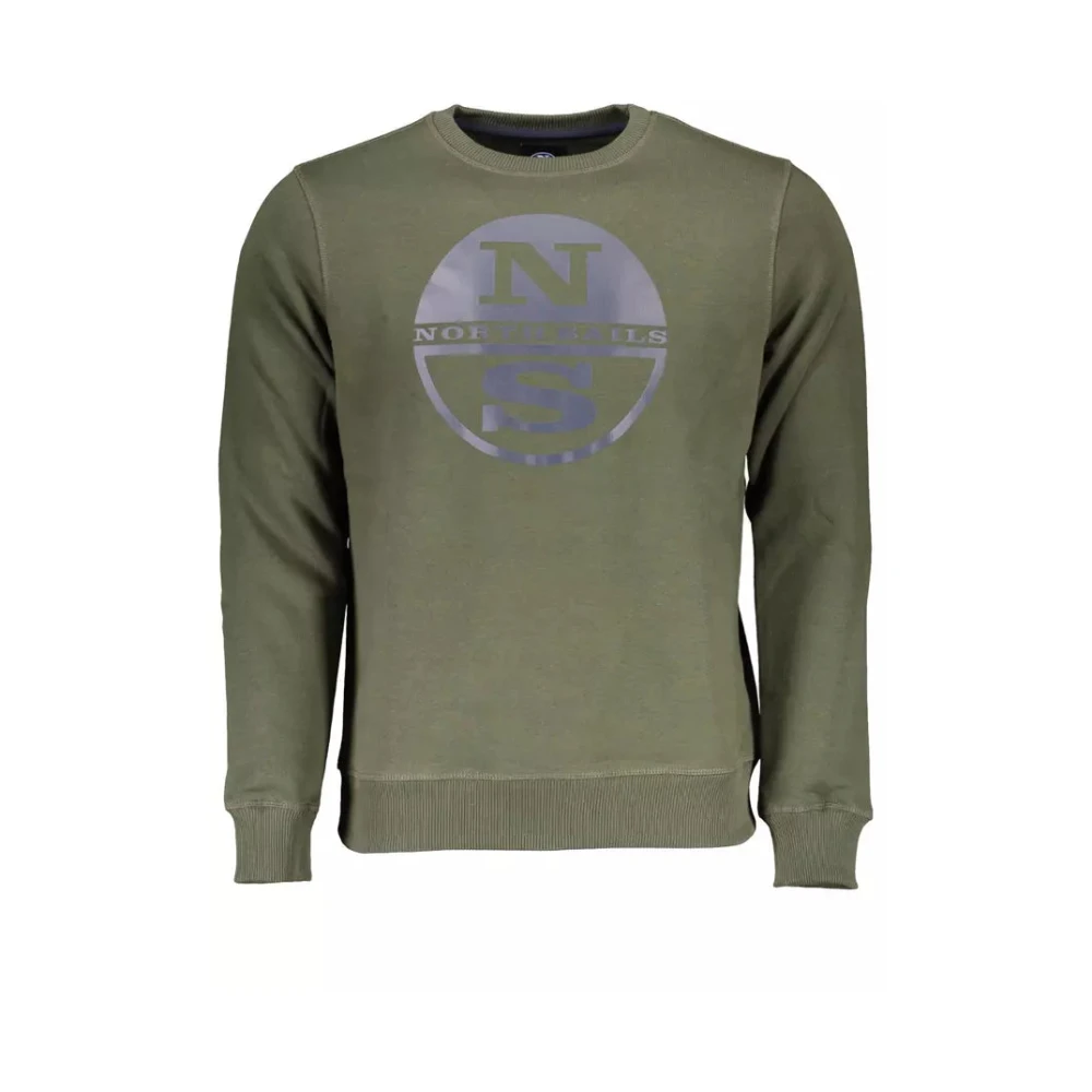 North Sails Men's Green Cotton Jumper With Logo Print - Sweatshirts - 2XL- Sweatshirts & Hoodies