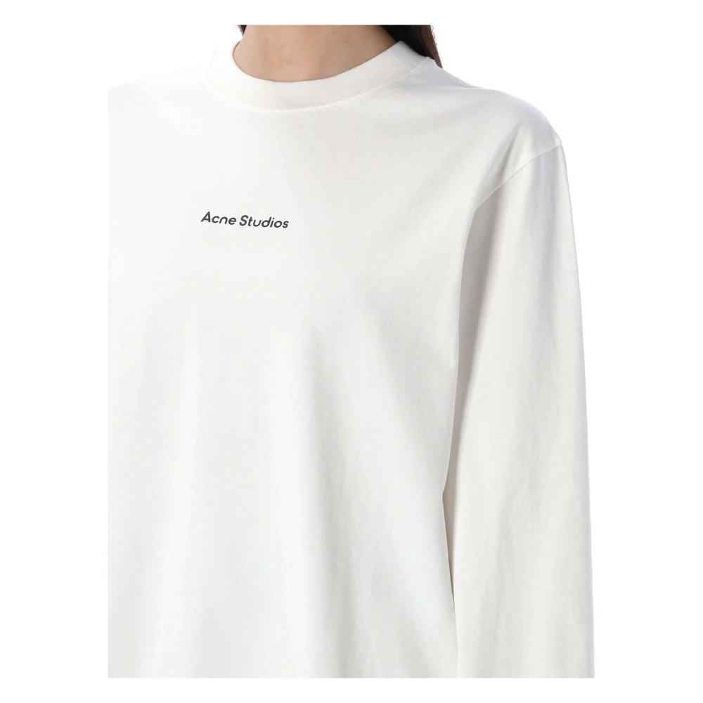 Acne Studios Wit Logo T-shirt White Dames