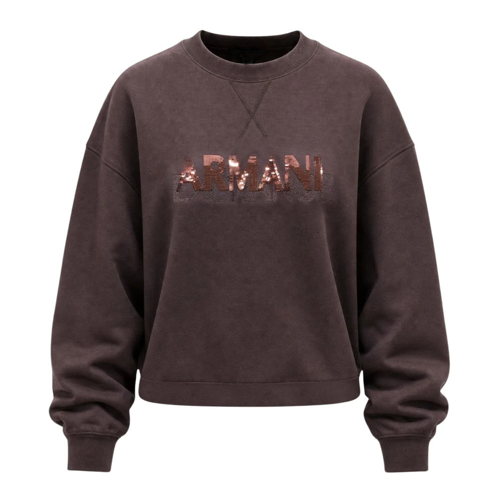 Armani Exchange Crewneck Sweatshirt - Female - Sweatshirts - Brown - S - Sweatshirts & Hoodies