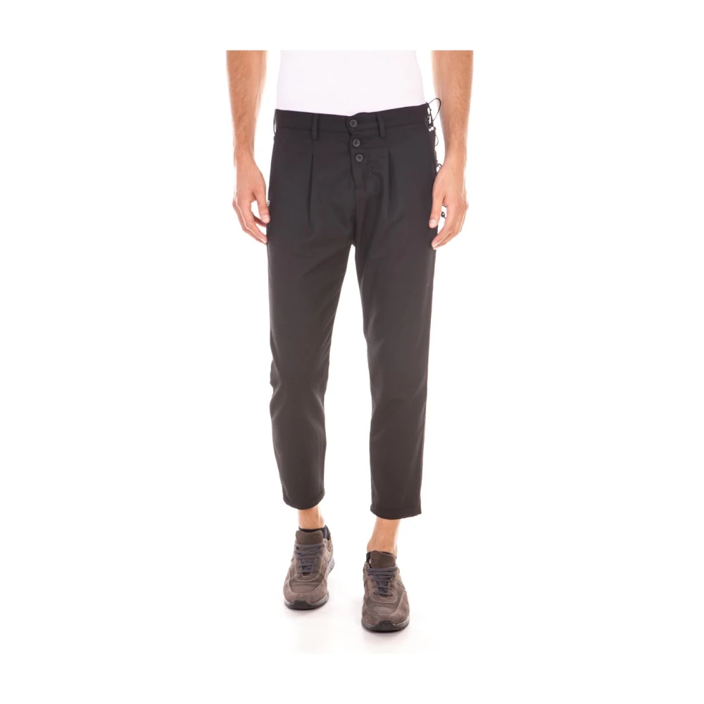 Daniele Alessandrini Black Cropped Trousers - Male - Cropped Trousers - W33 - Trousers