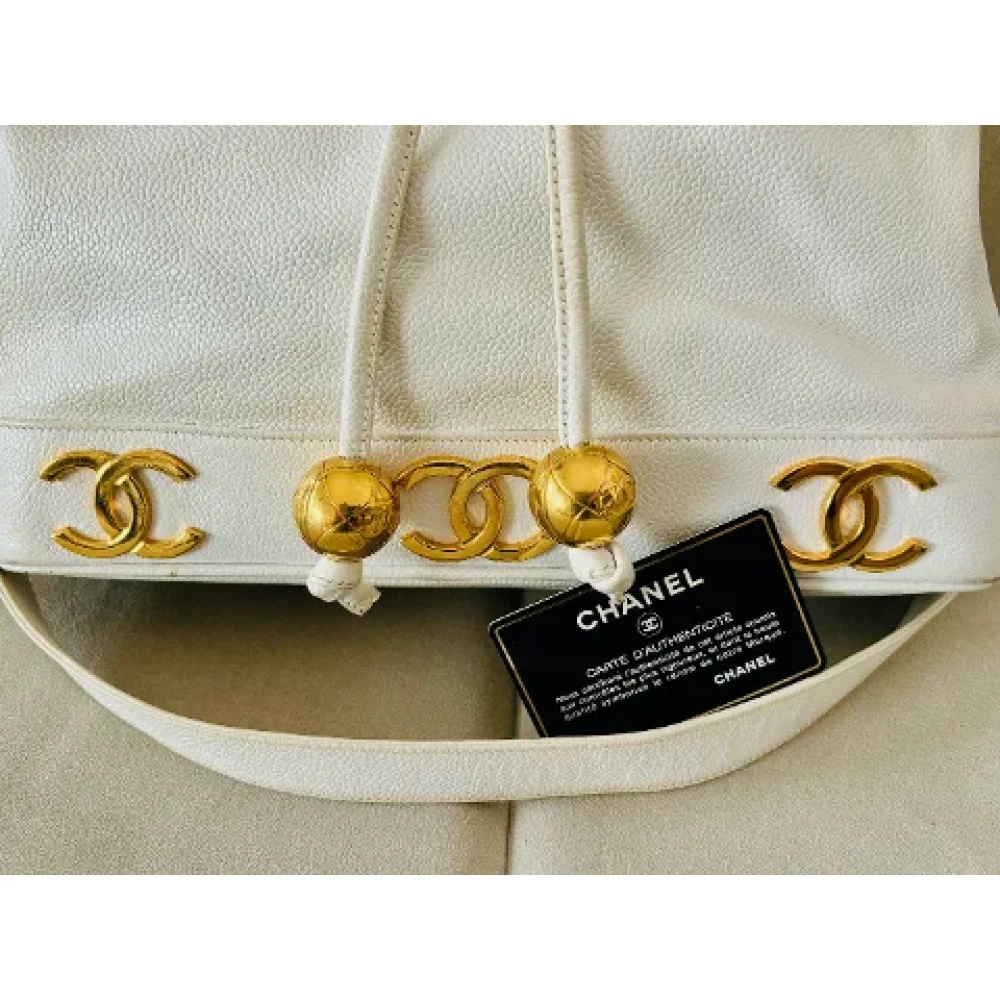 Chanel Vintage Pre-owned Leather chanel-bags Beige Dames