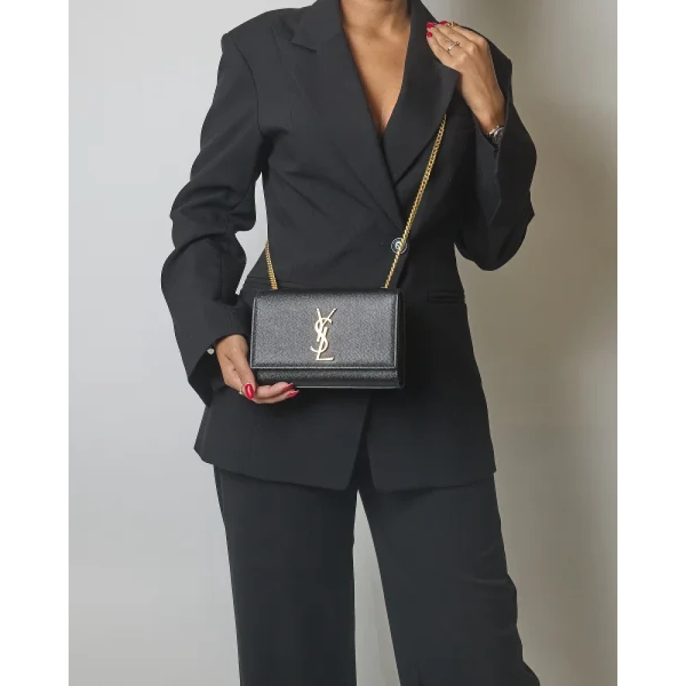 Saint Laurent Vintage Pre-owned Fabric shoulder-bags Black Dames