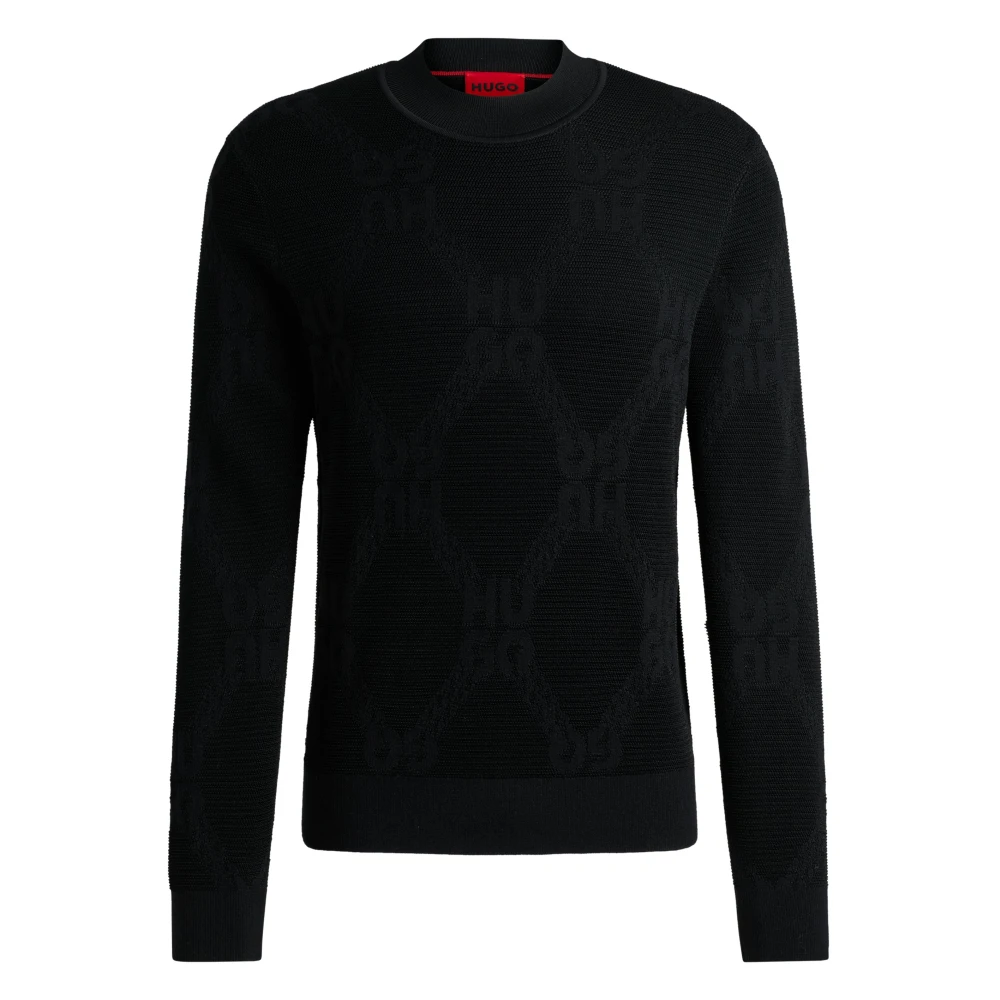Hugo Boss Trui met kettingmotief Black Heren