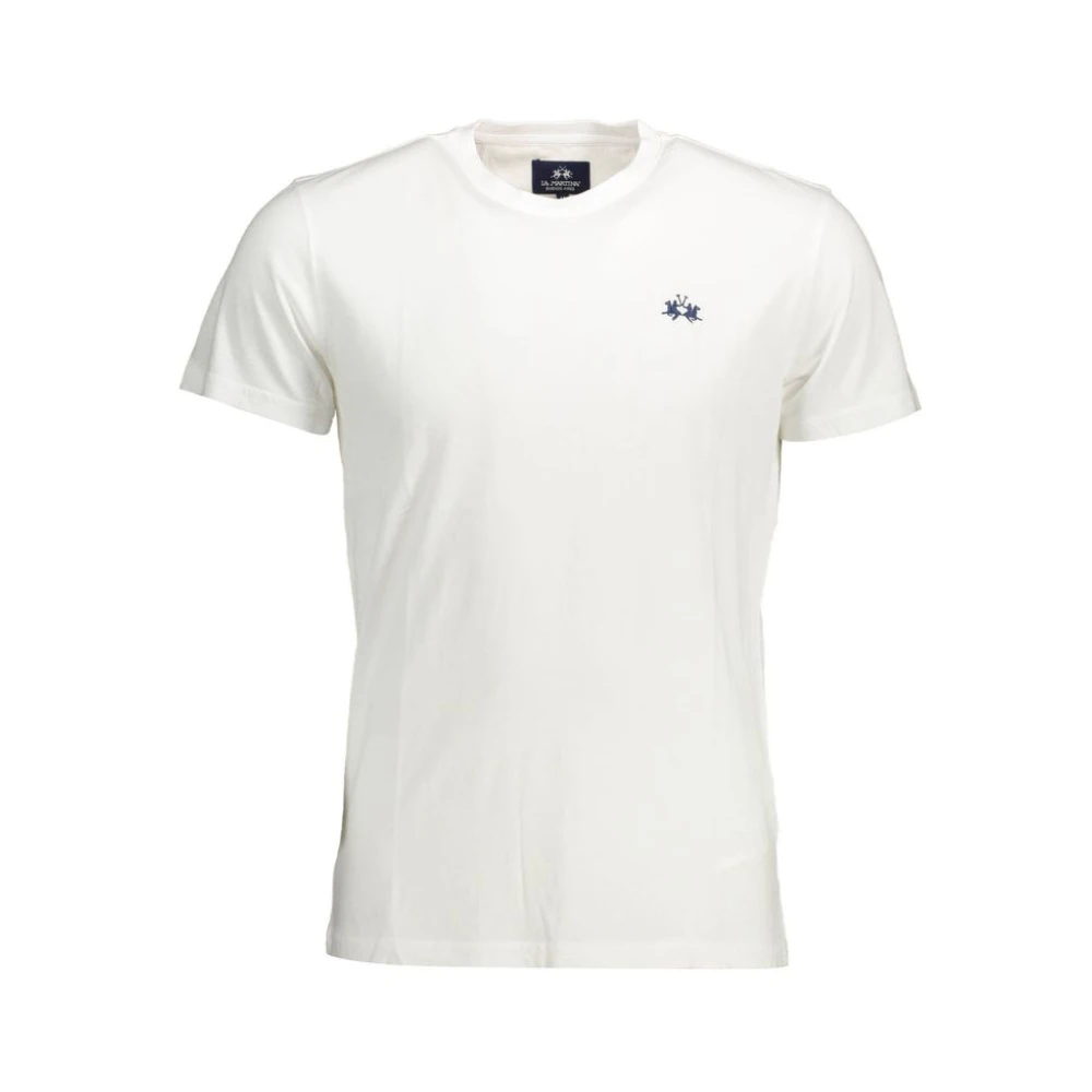 La Martina Men's White Chic Crew Neck Embroidered Tee - T-Shirts - 3XL - Tops