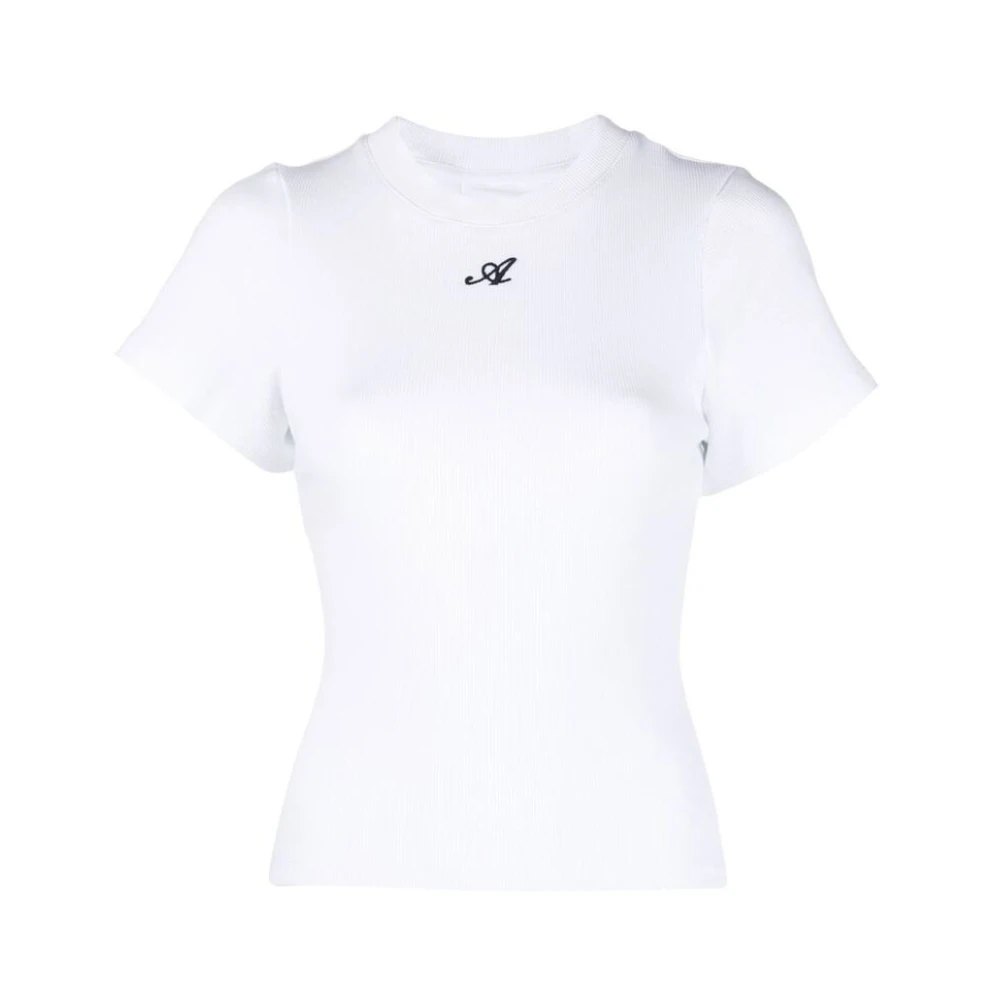 Axel Arigato Wit Logo T-shirt met Ronde Hals White Dames