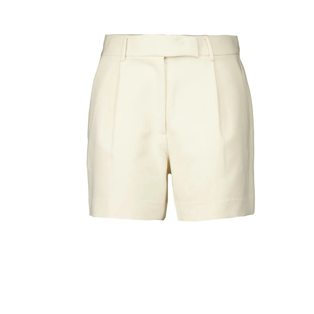 Co'Couture Beige Geplooide High-Waisted Shorts Beige Dames