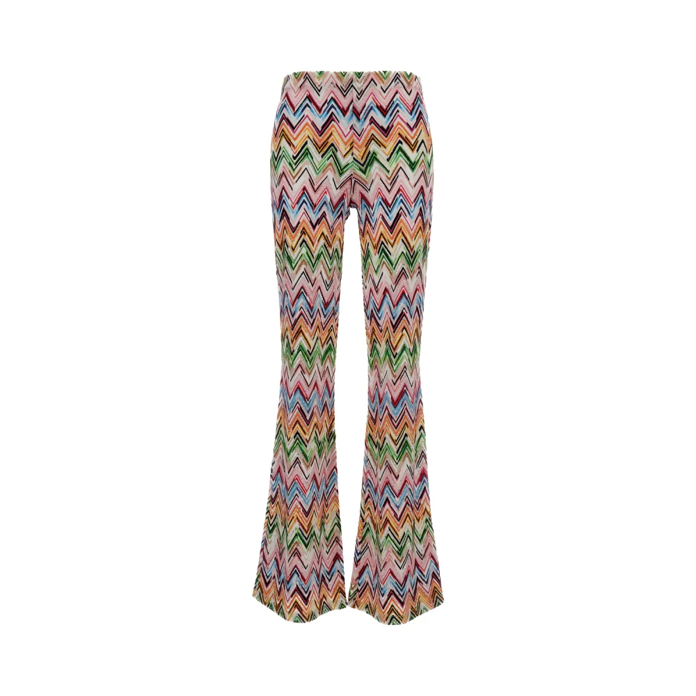Missoni Women's Multicolor Wide Trousers, 2XS, Flare Trousers