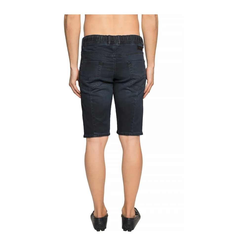 Diesel Denim shorts met logo Blue Heren