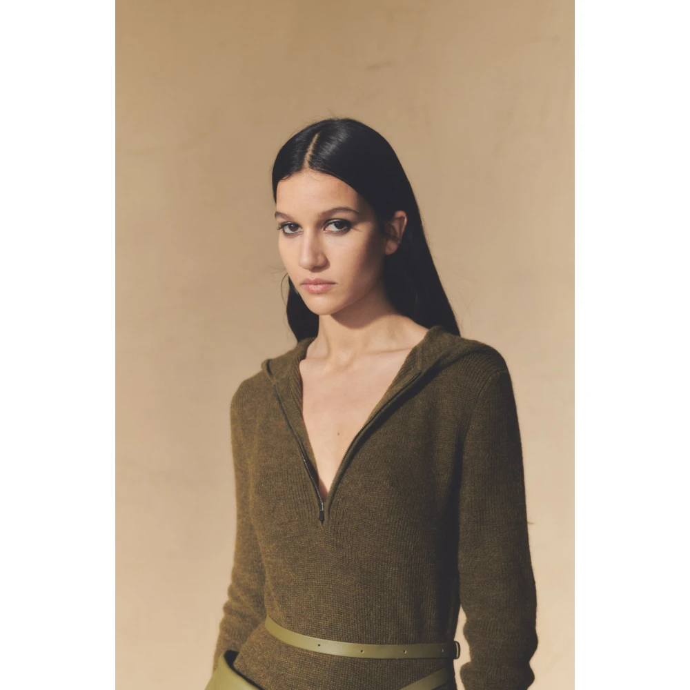 Cortana Gehaakte Alpaca Merino Wol Jurk Green Dames