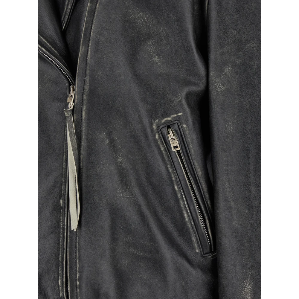 Acne Studios Zwarte Vintage Leren Bikerjack Vrouw Black Dames