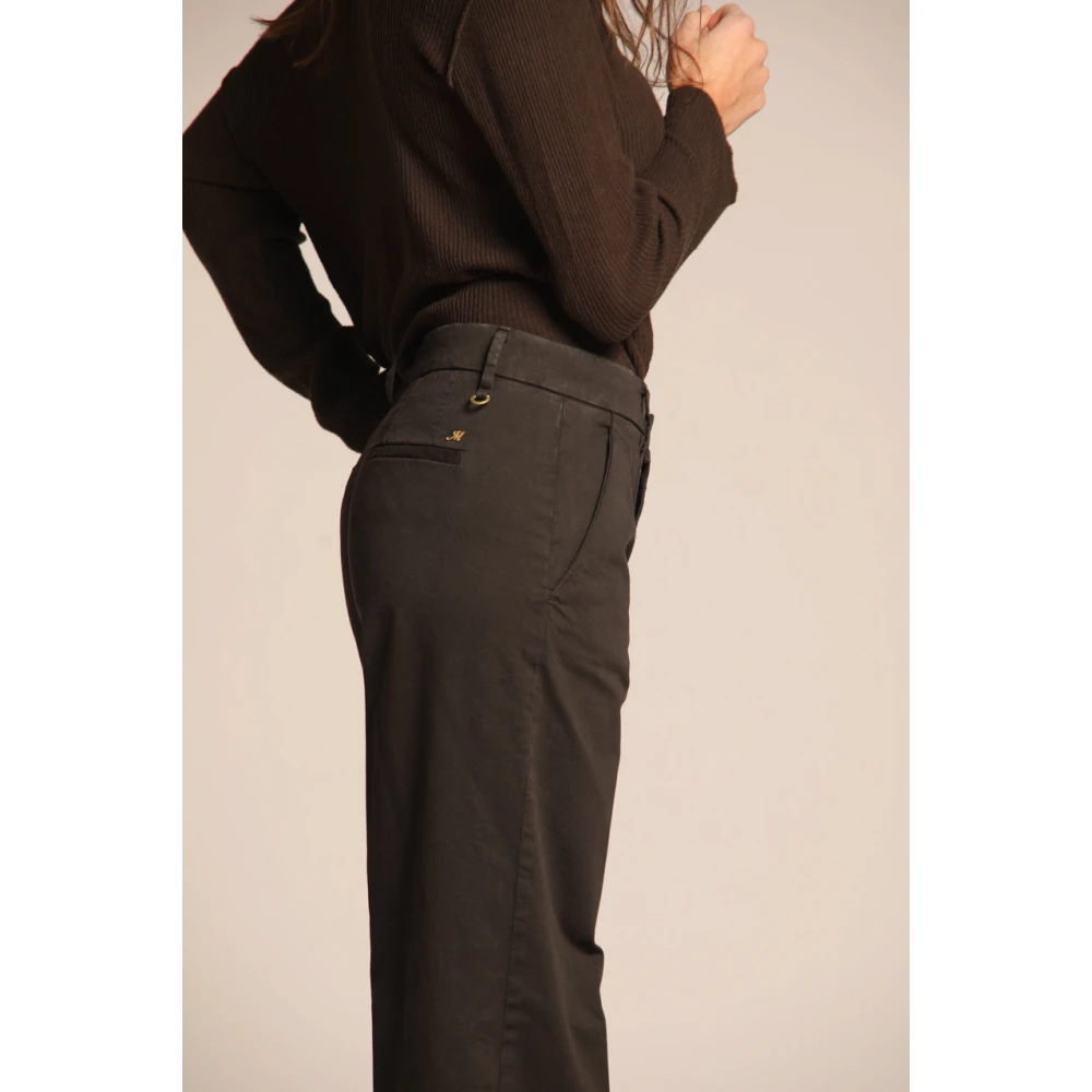 Mason's Rechte Dames Chino Broek in Gabardine Brown Dames