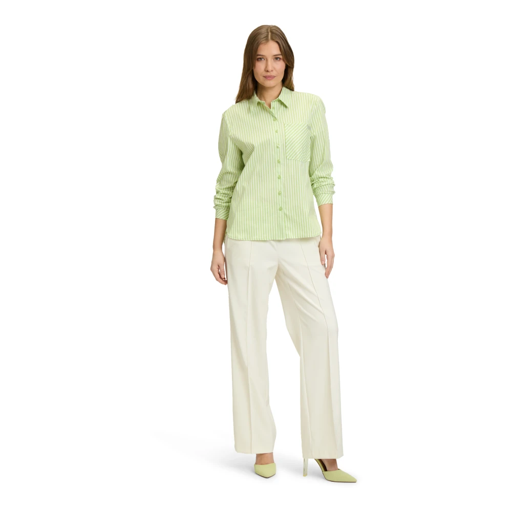 Betty Barclay Gestreepte blouse met kraag Green Dames