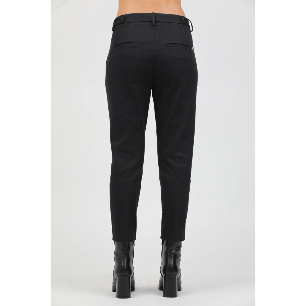 Dondup Wortelkatoenen gabardine broek Black Dames