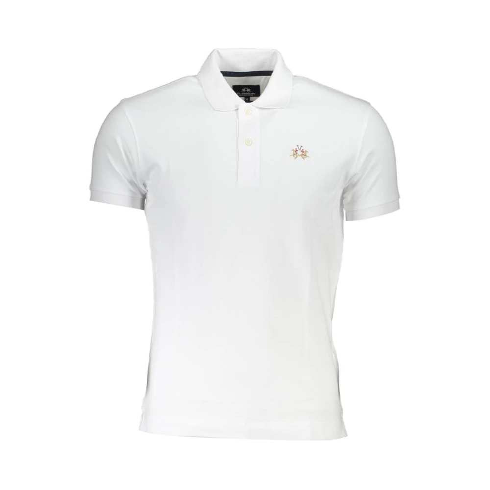La Martina Men's White Sophisticated Slim Fit Polo With Contrast Details