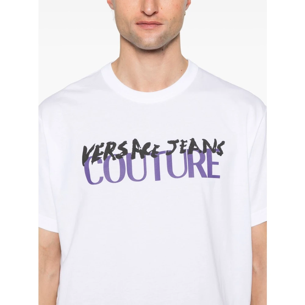 Versace Jeans Couture Witte Crew Neck T-shirts en Polos White Heren