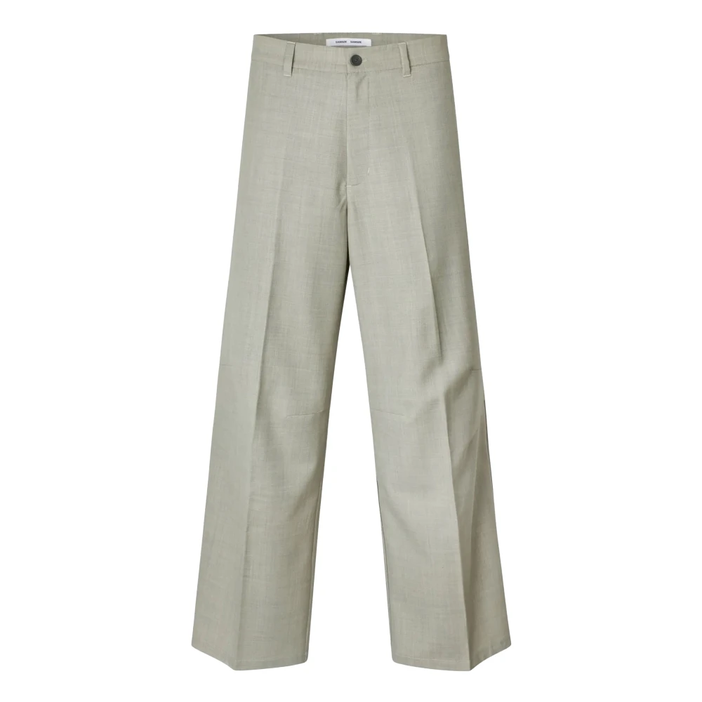 Samsøe Samsøe Beige Wide Trousers - Male - Wide Trousers - 2XL - Trousers